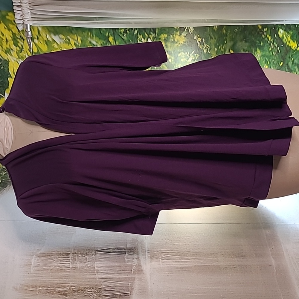 CJ Banks Womens 3X purple oversized classy cardigan casual top
